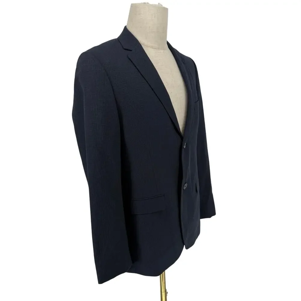 Topman Men's Sportcoat Blazer Jacket Knit Size US 40 Navy Blue